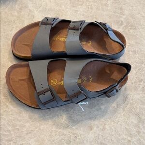 Birkenstock Charcoal and Brown Sandals